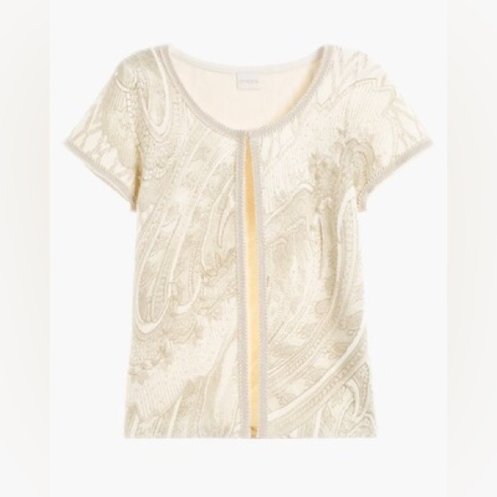 Chico’s Beaded Foil-Print Cardigan - Size 0 - Picture 3 of 9